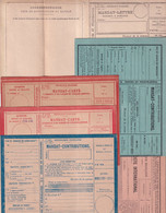 1918/1929 - 6 FORMULES MANDATS (MANDAT-LETTRE 1923+MANDAT-POSTE 1918+MANDAT-CARTE 1920+21+MANDAT-CONTRIBUTIONS 1921+29) - Autres & Non Classés