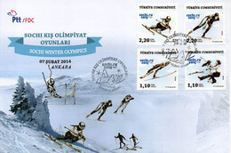 TURQUIE. Timbres De 2014 Sur Enveloppe 1er Jour. J.O. De Turin/Ski/Patinage. - Winter 2006: Torino