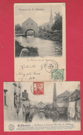 St. Ghislain - La Haine ...Vanne Et Moulin - 2 Cartes Postales - 1900 Et 1912 ( Voir Verso ) - Saint-Ghislain