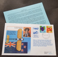 New Zealand 75th Anniversary First Flight Bleriot X1-2 1988 Airplane Fruits Aircraft (FDC) - Lettres & Documents