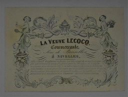 Carton Publicité/ La Veuve LECOCQ, Commerçante à Nivelles/ Arrivée De Jouets Et Sucreries Pour St Nicolas - Altri