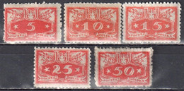 Poland 1920 - Official Stamps - Mi.12-16- MNH(**) - Servizio