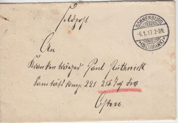 DR - Sonneburg (Neumark) 1917 Feldpostbrief An Sanitätseinheit Im Osten - Cartas