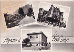 Saluti Da Mignano Di Monte Lungo (Caserta) - 1954 - 3 Vedute (Stazione Ferroviaria) - Caserta