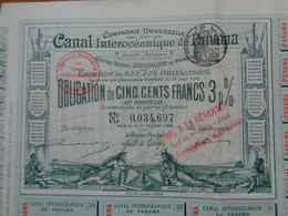 PANAMA - CANAL INTEROCEANIQUE DE PANAMA - OBLIGATION DE 500 FRS 3% - Non Classés