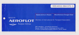 Russia Russian Carrier AEROFLOT Airline Passenger Miscellaneous Charges Order Ticket 2005 Used (49204) - Mundo