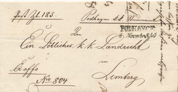 Österreich / Ukraine - 1850 - Folded Cover From PUDHAYCE To Lemberg - Briefe U. Dokumente