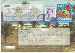 Cuba 2000 Matanzar International Postage Paid Cover To Bolivia - Covers & Documents