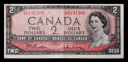 # # # Banknote Ältere Banknote Kanada (Canada) 2 Dollars (BABNCL) 1954 # # # - Kanada