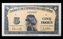 # # # Seltene Banknote Französisch Westafrika (French West Africa) 5 Francs 1942 # # # - Estados De Africa Occidental