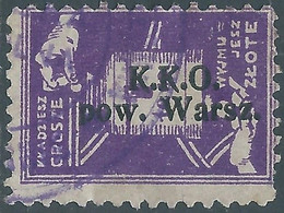 POLONIA-POLAND-POLSKA,GROSZE ZLOTE ,Revenue TAX Stamp TO WEIGH GOLD, Overprint, K.K.O. POW.VARSZ, Obliterated,Rare - Fiscales