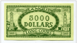 Billet Fictif à Déterminer  "5000 Dollars - Banque Long Cours" Phare - Bateau - Dollar Factice à Déterminer - Specimen