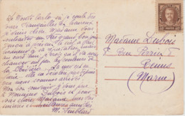 Timbre De 1933.MONACO . Prince Louis II - 40 C  Brun (seul Et Non Oblitéré) Sur Cpa :  Monte-Carlo Le Casino - Briefe U. Dokumente