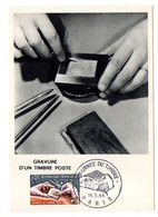 1966--Carte-Maximum -- Gravure D'un Timbre-poste....cachet   PARIS - 75.......................à Saisir - 1960-1969