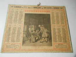 CA022 - Calendrier De 1919 Almanach Des PTT Edition De L'orphelinat Des Sous-agents Ouvriers / Les Amateurs De Peinture - Grand Format : 1941-60