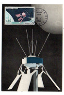 1966--Carte-Maximum ---Satellite D 1 ... ..cachet  PARIS -75 - 1960-1969