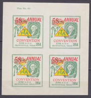 1954 United States USA Bloc Local 58th Annual PTA Convention - Zonder Classificatie