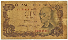 ESPAÑA - 100 Pesetas - 17.11.1970 ( 1974 ) - Pick 152 - Serie 3Y - Manuel De Falla - 100 Pesetas