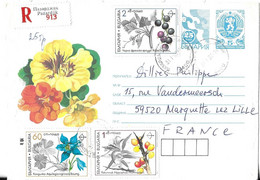 PAZARDIJK BULGARIE 1992 - ENTIER POSTAL RECOMMANDE  FLEURS , PLANTES MEDICINALES ( PETIT TIRAGE POUR LE 2 LEV ) A VOIR - Brieven En Documenten