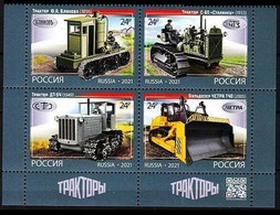 2021 Russia 3046-3049VB History Of Tractor Construction In Russia. Crawler Tractors 9,00 € - Neufs