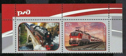 2021 Russia 3019-3020Paar+Tab Railway Transport Of Russia - Locomotives 5,00 € - Nuovi