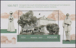 2021 Russia 2998/B322 100 Years Of The Museum-estate Of The Writer Leo Tolstoy 9,50 € - Ongebruikt