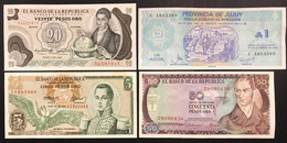 Colombia Pesos 5 1975 + 20 1983 + 50 1973 + Argentina Jujuy 1 Austral LOTTO 2142 - Colombie
