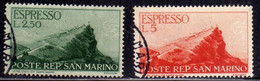REPUBBLICA DI SAN MARINO 1945 ESPRESSI SPECIAL DELIVERY VEDUTE VIEWS SERIE COMPLETA COMPLETE SET USATA USED OBLITERE' - Express Letter Stamps