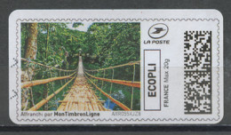 France - Frankreich Timbre Personnalisé Y&T N°MTEL EP20-002 - Michel N°BS(?) (o) - Pont Suspendu En Osier - Timbres à Imprimer (Montimbrenligne)