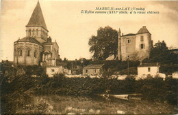 Mareuil Sur Lay * Vue Sur L'église Romane Et Le Château - Mareuil Sur Lay Dissais