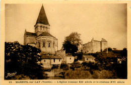 Mareuil Sur Lay * Vue Sur L'église Romane Et Le Château - Mareuil Sur Lay Dissais