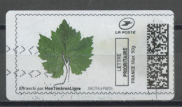 France - Frankreich Timbre Personnalisé Y&T N°MTEL LP50-02 - Michel N°BS(?) (o) - Feuille De Chêne - Druckbare Briefmarken (Montimbrenligne)