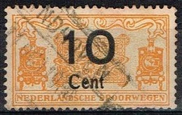 PB-23 - PAYS-BAS Timbre Du Chemin De Fer Surchargé 10 Cent Obl. - Railway