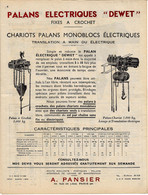 DOCUMENTATION ET MODELES SUR 4 PAGES A. PANSIER PARIS INDUSTRIE PALANS ELECTRIQUES ERGA CIRCA 1950 B.E. VOIR SCANS - Tools