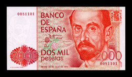 España Spain 2000 Pesetas Juan Ramón Jiménez 1980 Pick 159 Sin Serie Low Serial SC-  AUNC - [ 4] 1975-…: Juan Carlos I.