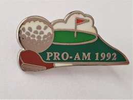 PINS SPORT GOLF PRO-AM 1992 / Signé COINDEROUX PRIVILEGE / DOUBLE ATTACHE/ 33NAT - Golf