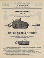 DOCUMENTATION ET MODELES SUR 2 PAGES A. PANSIER PARIS INDUSTRIE TIRAGE TIRFOR CIRCA 1950 B.E. VOIR SCANS - Máquinas