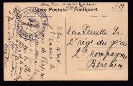 DDBB 217 - Carte-Vue HOPITAL MILITAIRE D' ANVERS - Cachet Idem En S.M. Vers Berchem - Brieven En Documenten