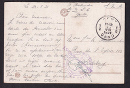 DDBB 219 - Carte-Vue GENT 1921 - Cachet HOPITAL MILITAIRE De GAND - Gestion En S.M. Vers Ledeberg - Storia Postale