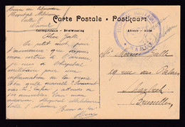 DDBB 222 - Carte-Vue NAMUR - Cachet HOPITAL MILITAIRE - NAMUR - POSTE En S.M. Vers Bruxelles - Storia Postale