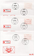 BELGIË/BELGIQUE :1981: Frankeervignetten/Timbres De Distributeur:FV 1-6  59.00 Fr. Op/sur 6 FDC (aangetekend/recommandé) - 1980-99