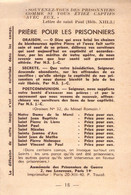 Prière Pour Les Prisonniers - Camp De Sagan  - Chapelle Décorée  - Aumonerie Des Prisonniers De Guerre - 8x12cm - Devotieprenten