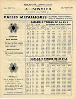 DOCUMENTATION ET MODELES SUR 2 PAGES A. PANSIER PARIS INDUSTRIE CABLES METALLIQUES A TORONS CIRCA 1950 B.E. VOIR SCANS - Other Plans