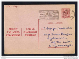 NEDERLANDS/FRANS NEERLANDAIS/FRANCAIS - 20CT - 1956 O - Avis Changement Adresse