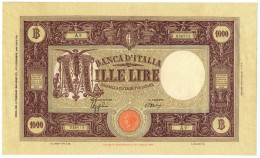 1000 LIRE BARBETTI GRANDE M TESTINA FASCIO II TIPO 06/02/1943 QSPL - Regno D'Italia – Autres