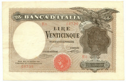 25 LIRE BANCA D'ITALIA AQUILA CON BANDIERA SABAUDA 22/01/1919 BB/SPL - Sonstige