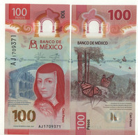MEXICO   New  100 Pesos  POLIMER Issue  DATED  8-5-2020  Juana Inés De La Cruz -  Butterfly On Back  UNC - Mexico