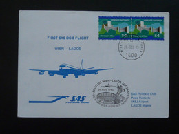 Lettre Premier Vol First Flight Cover Wien United Nations --> Lagos DC8 SAS 1982 Ref 103684 - Covers & Documents