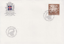 Enveloppe   FDC  1er  Jour     ISLANDE    Dragon   1989 - FDC