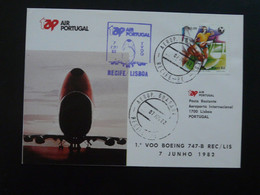 Lettre Premier Vol First Flight Cover Recife Brazil --> Lisbon Boeing 747 TAP Air Portugal 1982 Ref 103715 - Storia Postale